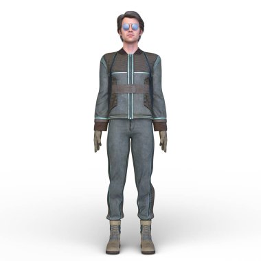 Havalı bir adamın 3 boyutlu canlandırması