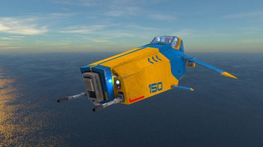 Uzay gemisinin 3 boyutlu görüntüsü. Bu görüntünün elementleri NASA tarafından döşenmiştir.