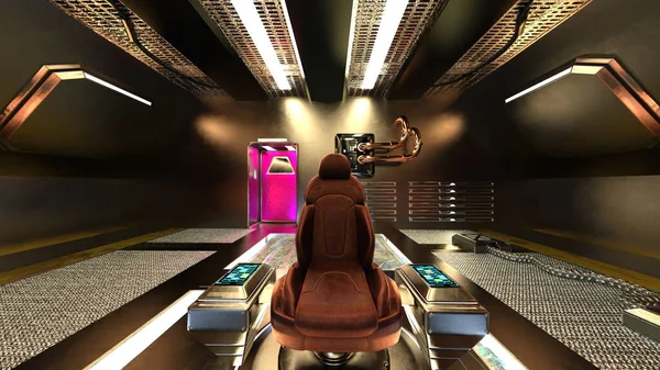 3D rendering of Inside the spaceship