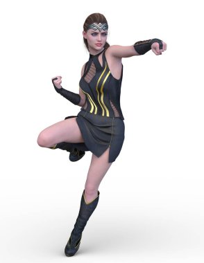 Kostümlü Kadın 'ın 3B canlandırması