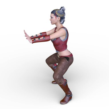 Havalı kadının 3B canlandırması