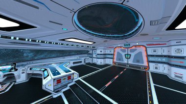 Uzay gemisinin içinde 3B görüntüleme