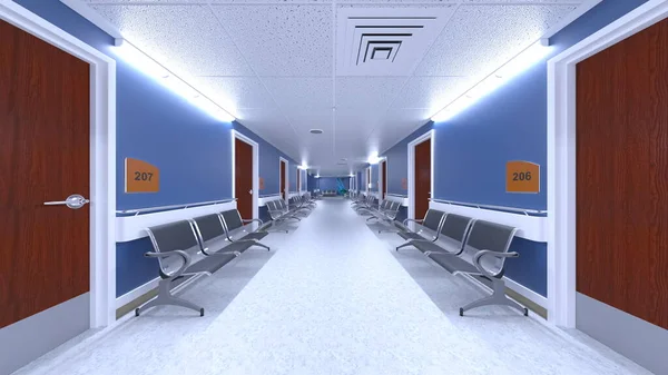 Renderização Hospital — Fotografia de Stock