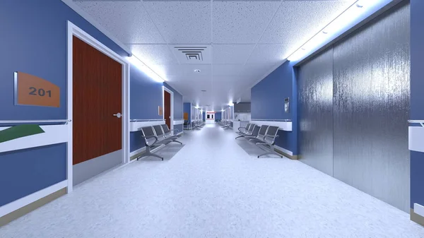 病院の3Dレンダリング — ストック写真