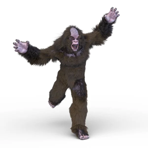 Rendering Del Mostro Gorilla — Foto Stock