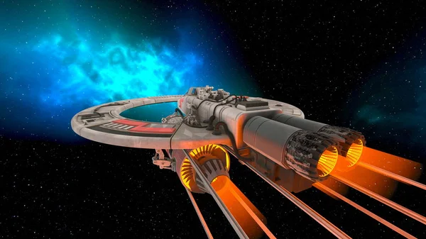 stock image 3D rendering of space ship. Elements of this Image Furnished By NASA.