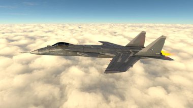 Avcı uçağının 3 boyutlu görüntülenmesi