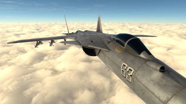 Avcı uçağının 3 boyutlu görüntülenmesi