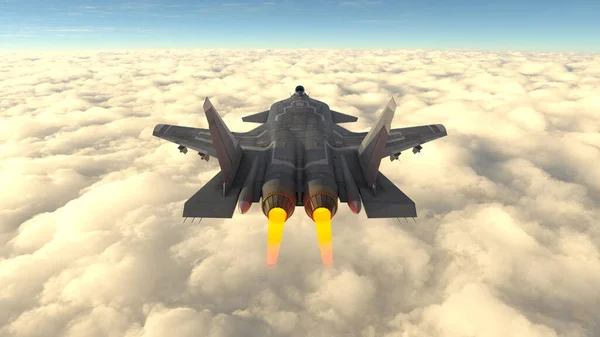 Rendering Fighter Aircraft — Stock Photo, Image