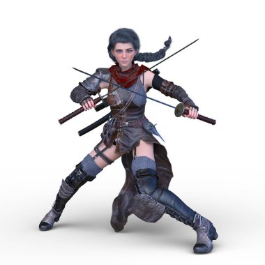 Savaşçı kadının 3 boyutlu canlandırması