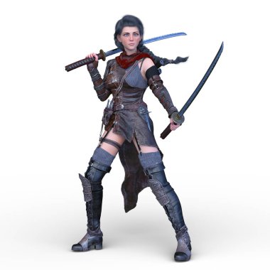 Savaşçı kadının 3 boyutlu canlandırması