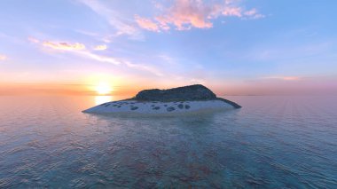 Issız adanın 3 boyutlu canlandırması