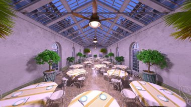 Restoranın 3B canlandırması