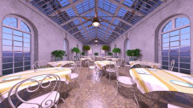 Restoranın 3B canlandırması