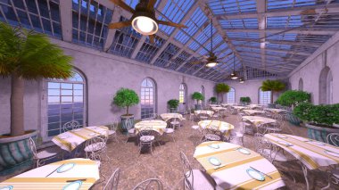 Restoranın 3B canlandırması