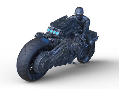 3D rendering of speeder bike clipart