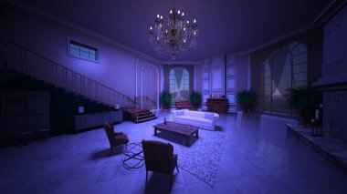 İçerideki evin 3B görüntülemesi