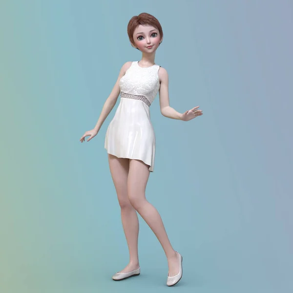 3D衣装の女性のレンダリング — ストック写真