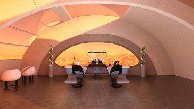 Modern yapı ofisinin 3B canlandırması