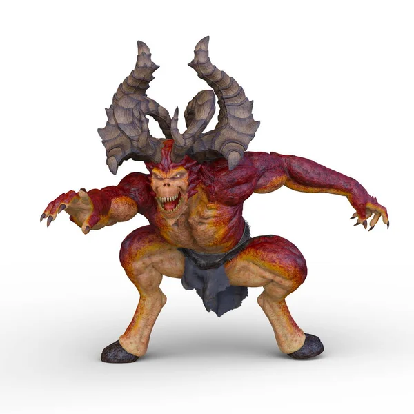 恶魔怪物的3D渲染 — 图库照片