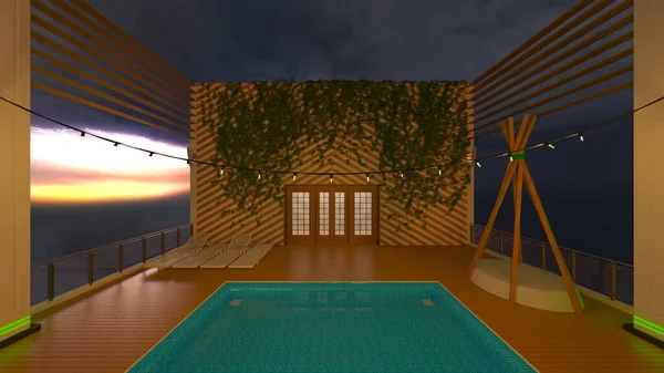 Rendering Von Grand Pool — Stockfoto