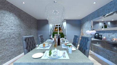 Noel evinin 3B CG görüntülemesi