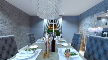 Noel evinin 3B CG görüntülemesi