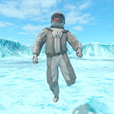 Astronotun 3B canlandırması