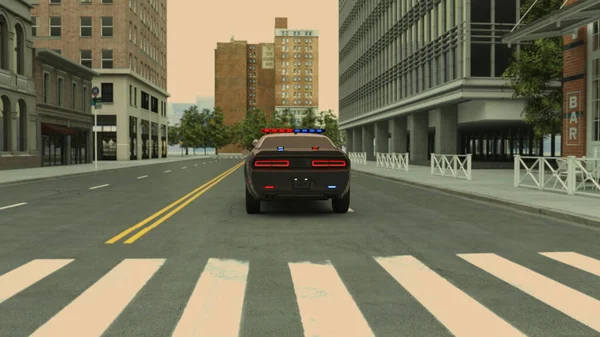 Representación Del Coche Policía Ejecución —  Fotos de Stock