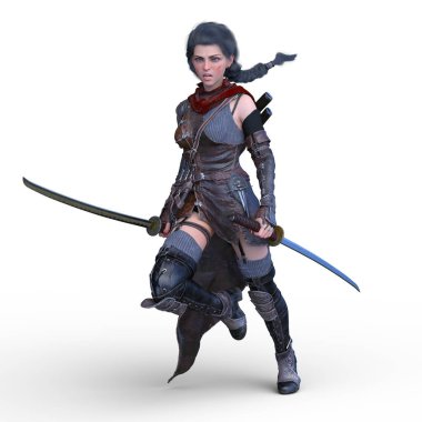 Savaşçı kadının 3 boyutlu canlandırması