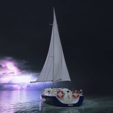 Yelkenli geminin 3D görüntülemesi