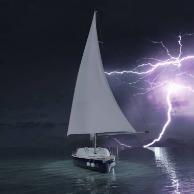 Yelkenli geminin 3D görüntülemesi