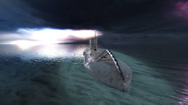 Denizaltının 3D görüntülemesi