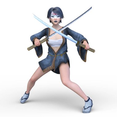 Savaşçı kadının 3 boyutlu canlandırması