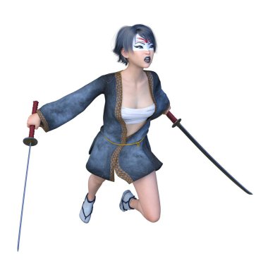 Savaşçı kadının 3 boyutlu canlandırması