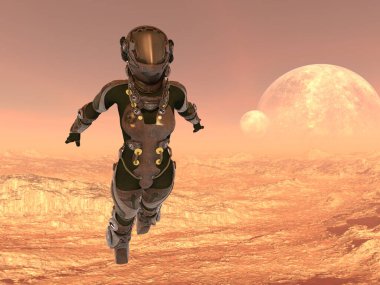 Bir siber kadının 3 boyutlu canlandırması