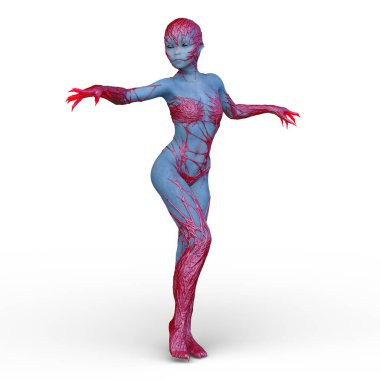 Dişi bir uzaylının 3D görüntüsü
