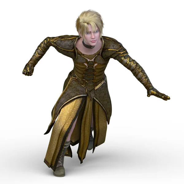 3D rendering of a female knight