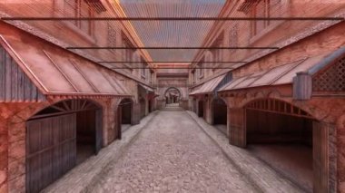 Parke taşlı sokakların 3 boyutlu canlandırması