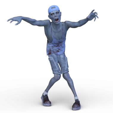 Erkek bir zombinin 3 boyutlu canlandırması