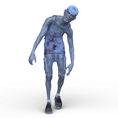 Erkek bir zombinin 3 boyutlu canlandırması