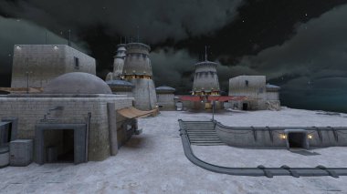 Kale avlusunun 3 boyutlu canlandırması