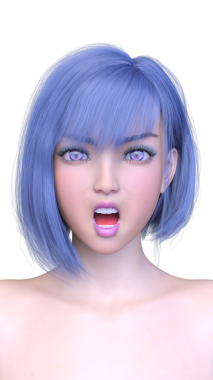 Bir kadının yüzünün 3 boyutlu görüntüsü.