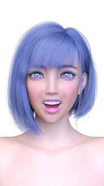 Bir kadının yüzünün 3 boyutlu görüntüsü.