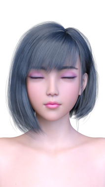 Bir kadının yüzünün 3 boyutlu görüntüsü.