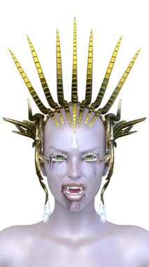 Dişi bir vampirin 3 boyutlu görüntüsü.