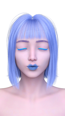 Bir kadının yüzünün 3 boyutlu görüntüsü.