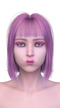 Bir kadının yüzünün 3 boyutlu görüntüsü.