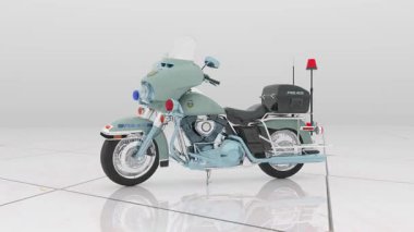 Polis motosikletinin 360 derecelik görüntüsü.