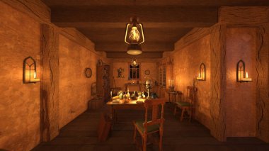 Sihirbaz odasının 3 boyutlu canlandırması